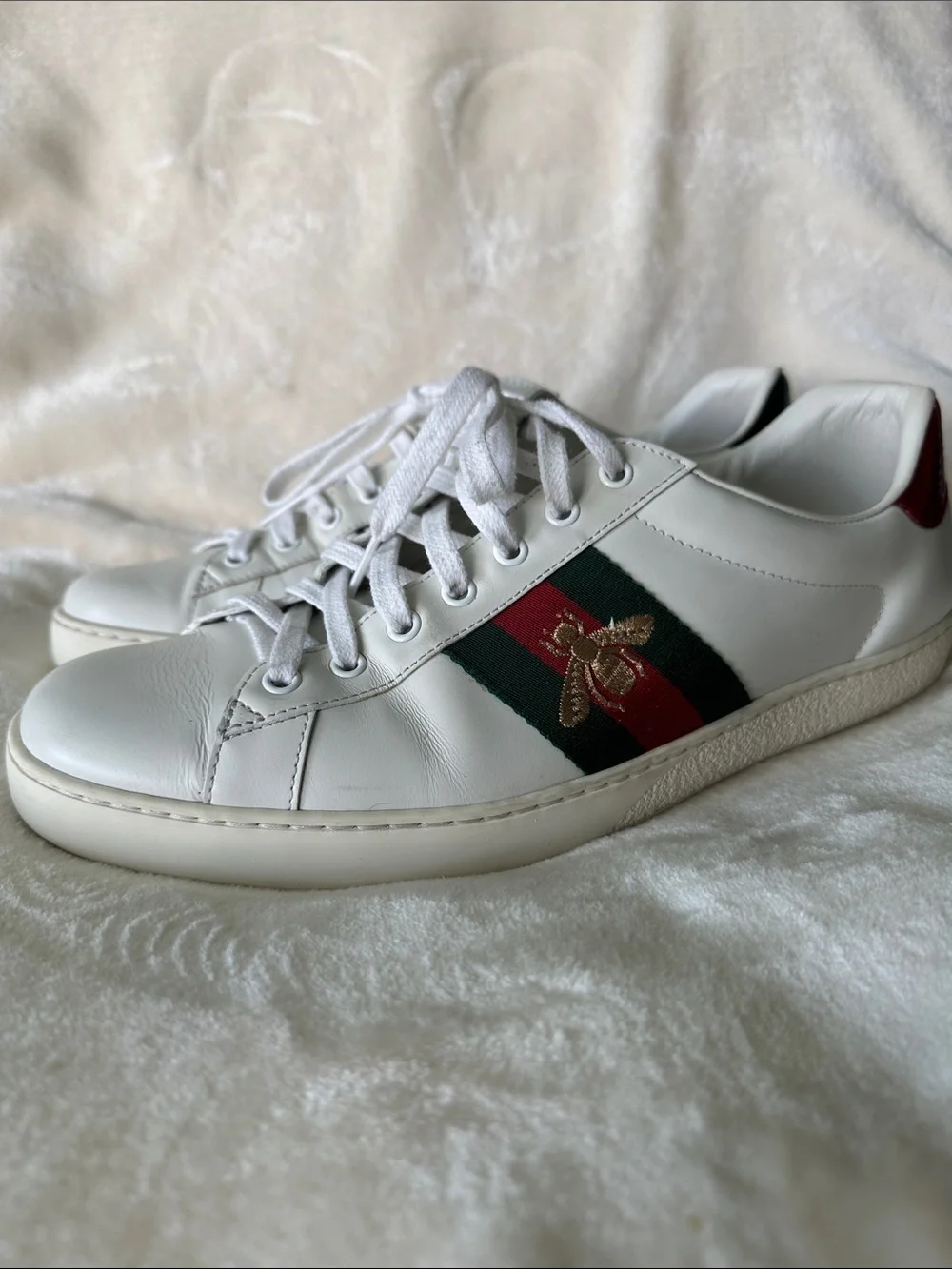Gucci Men's New Ace Embroidered Low-Top Sneakers